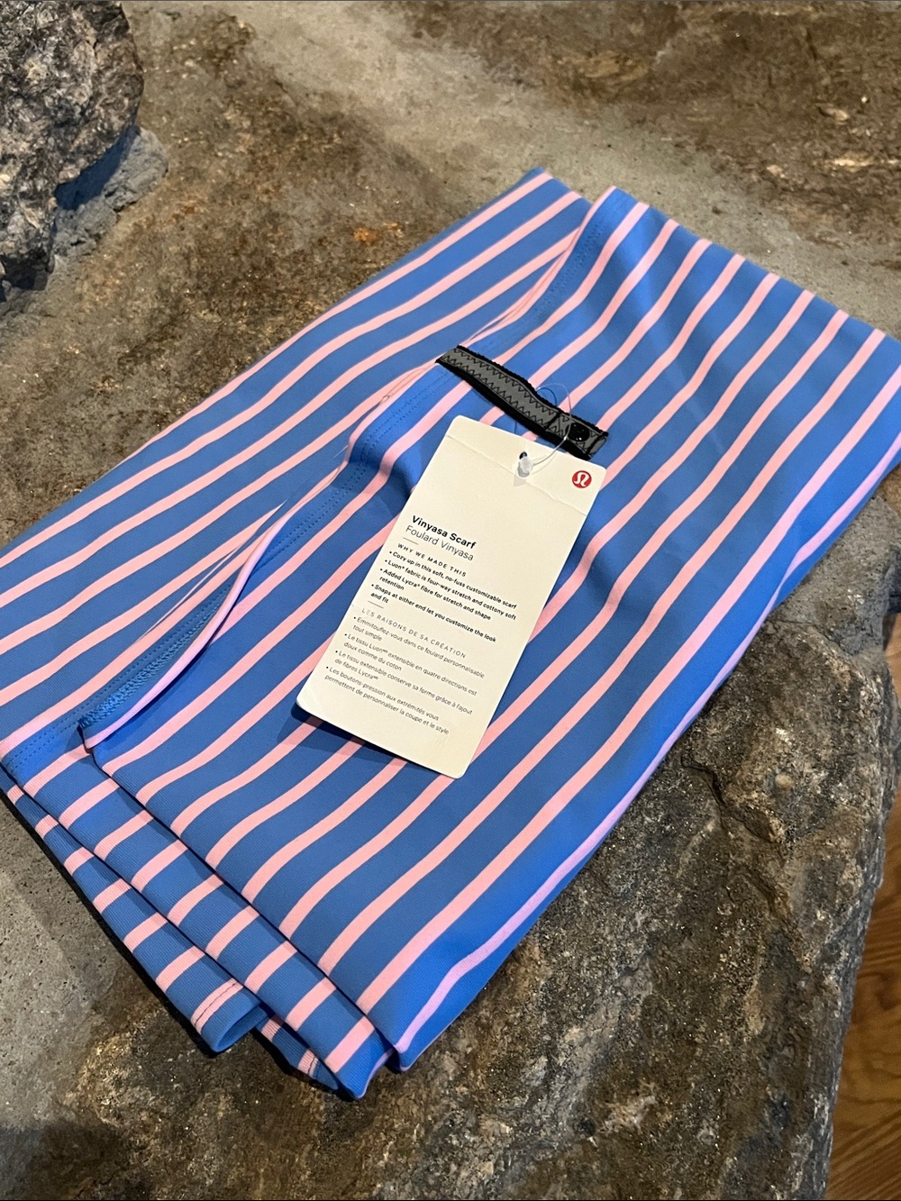 lululemon athletica Blue and Pink Striped Vinyasa Scarf - NWT - retired pattern